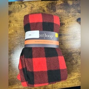 West Loop Womens Lounge Pants Red Plaid Large